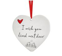 Io, Vivevi Accanto | Simpatico Souvenir A Forma Di Cuore | Vorrei Che Vievi Accanto all'ornamento | Storia D'amore Accanto all'arredamento | Ornamento Di Natale Di Amicizia Per Un Amico E Un
