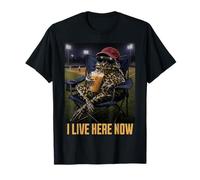 Io Vivo Qui Ora Divertente rospo Rana Campo da Baseball Maglietta