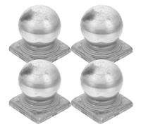 IOBIDDYS Coperture 4 Recinzione Ferro e Forma per in a di, Tappi Bordi Lisci e Facile Installazione, Set da Argento per Ringhiere