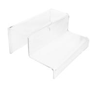 IOBIDDYS Espositore Scaletta in Acrilico Trasparente Strati Alzata Display Robusta e Leggera per Figure Artigianali Gioielli e Oggetti da Collezione