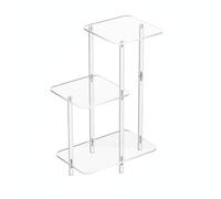 Ioensy 1 Scaffale Acrilico Portaoggetti Trasparente Comodino a Tre Ripiani Organizzatore Mensola Espositore Adatto per Camera da Letto Soggiorno Cucina Bagno, Stile Quadrato