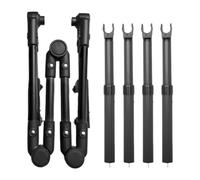 Ioensy 5 Pezzi Manico Carrello Pieghevole Manico Trolley Accessori Carrello Giardino Manico Wagon Pieghevole Parti Ricambio Manico Metallo Funzione Regolabil, Nero