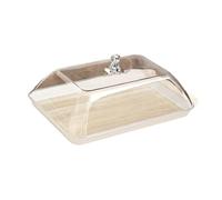 Ioensy Alzata Torta con Cupola Vassoio Porta Dolci con Coperchio Trasparente Piatto Dessert in Pp Organizer da Servire Adatta per Festa Matrimonio Tavolo, M 31cmx21cmx2.5cm