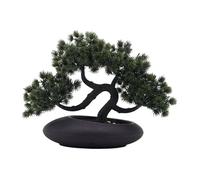 Ioensy Bonsai Artificiale Pianta Verde Finta da Scrivania Ornamento Simulato Bonsai Decorativo PP Stabile per Interni Adatta a Camera Bagno Fine, Verde Scuro 30x23cm