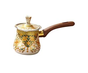 Ioensy Caffettiera, Pentola per Sciogliere Il Caffè, Comodo Manico con Coperchio, Facile Da Pulire, Utensili Da Cucina, Teiera, Caffè, Scaldalatte, Bianco, 550 Ml