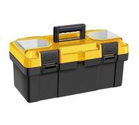 Ioensy Cassetta per Attrezzi a Doppio Struttura in Plastica Robusta E Coperchio a Cerniera per Conservare Utensili Manuali E Accessori Elettrici Nel Garage E Nel Furgone, 19"