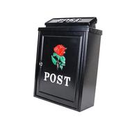 Ioensy Cassetta Postale a Muro, Portagiornali, Scatola per Suggerimenti, Design Retrò, Cassetta Postale Da Appendere Al Muro, Cassetta per La Porta D'ing, con rosa rossa