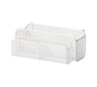 Ioensy Cestino Sospeso Appendibile Organizzatore Letto Portariviste Portaoggetti Ferro Design Moderno Adatto per Camera Da Letto Dormitorio Ufficio, White L with Basket