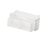 Ioensy Cestino Sospeso Appendibile Organizzatore Letto Portariviste Portaoggetti Ferro Design Moderno Adatto per Camera Da Letto Dormitorio Ufficio, White M with Basket