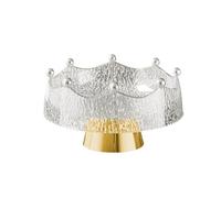 Ioensy Ciotola per Elegante Ciotola per con Piedistallo E Forchette per Base Stabile Piatto per Multifunzionale per L, Bianco E Oro