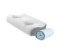 Ioensy Cuscino per Il Collo con Foro Laterale per Orecchio Supporto Ergonomico in Memory Foam Traspirante E Confortevole Adatto a Indossa Orecchini O Cuf, Grigio