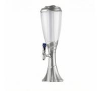 Ioensy Distributore di Bevande Distributore di Birra Contenitore con Rubinetto Caraffa da Tavolo Corpo Slanciato Coperchio Abbinato Serbatoio Trasparente, Array, Argento, 1.5L