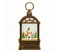Ioensy Lanterna con Glitter Stile Antico | Luce Calda Natalizia, Lanterna da Tavolo, Effetto Neve, Decorazione, per Caminetto, Scrivania ,