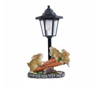 Ioensy Luce da Giardino Coniglio Lampada Solare Lanterna per Giardino Statua da Esterno Illuminazione per Sentieri con Pannello Fotovoltaico E Luce Notturna , style to 1