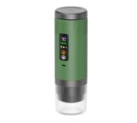 Ioensy Macchina da Semiautomatica con Pompa Corpo in Resistente Caffettiera Compatta Verticale per Spazi Piccoli, Campeggio, Verde Argento