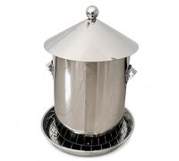 Ioensy Mangime Automatico Acciaio Inox Antiruggine Distributore Animali Domestici Resistente Alle Intemperie Adatto Alla Nutrizione Del Pollame Allevamento di Galline Fattoria Cortile, 40 libbre