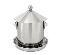 Ioensy Mangime Automatico Acciaio Inox Antiruggine Distributore Animali Domestici Resistente Alle Intemperie Adatto Alla Nutrizione Del Pollame Allevamento di Galline Fattoria Cortile, 30 libbre