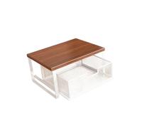Ioensy Organizzatore per La Postazione Caffè, Accessori per Del Caffè, Design Estraibile, Cassetto per Capsule, Ripiano Da Cucina per Sciroppo, Bianco 1 livello