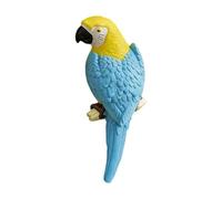 Ioensy Parrot Figura Pappagallo Scultura Ornamentale Statuina Decorazione Collezione Creativa in PVC Resistente Adatta per Giardino Cortile Balcone, Blu