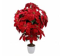 Ioensy Pianta Natalizia Artificiale dai Colori Vivaci Decorazione Floreale Artificiale Resistente Intemperie Bouquet Finto Natalizio per Tavolo, Ufficio