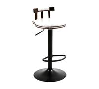 Ioensy Sgabello da Bar Regolabile in Altezza con Girevole 360 Gradi E Schienale Imbottito Rivestito in Pelle con Base in Metallo Adatto per E Contatore, Bianco, Aggiornato