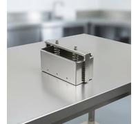 Ioensy Stampino Carne Formatore Acciaio Inox Resistente Pressa Regolabile Molla Efficiente Superficie Facile Pulizia Adatto a Preparazioni Gastronomiche E Domestiche, 1.5KG, Fixed Bottom