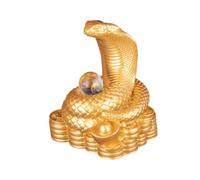 Ioensy Statuetta di Serpente per Il Capodanno Cinese, Decorazione per La Casa E Oggetto Da Collezione, Scultura in Resina per La Scrivania, Oro, 5.5 Cm X 4 Cm X 7 Cm