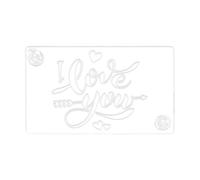 Ioensy Stencil per Decorazioni per Torte, Strumento per La Cottura, Modello per Stencil Tiramisù per Biscotti di Compleanno, I Love You