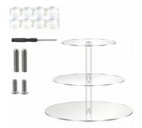Ioensy Supporto per Esposizione in Acrilico Trasparente con Design Elegante E Minimalista per più Piani E Articoli da Retail Adatto per Buffet Caffetterie E Pasticcerie, 3 Livelli