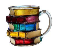 Ioensy Tazza a Forma di Libri Tazza da Biblioteca Originale Boccale da caffè per Lettori Tazza Dipinta a Mano per Bevande Calde E Fredde Adatta per Uso quotI, B