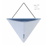 Ioensy Vaso Sospeso Auto-Irrigante | Indipendente, Vaso da Parete con Riserva d'Acqua, per Balcone, Bianco, Stile C