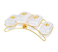 Ioensy Vassoio per Frutta, Vassoio per Dessert, 4 Scomparti, Multifunzionale, per Verdure, Snack, Organizer per Feste, Vacanze E Casa, Chiaro