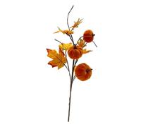 Ioensy Zucca Autunnale Artificiale con Ramo D'acero, Lunghezza 57 Cm, Realistica, Accessori per Il Giorno Del Ringraziamento, Multifunzionale.