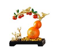 Ioensy Zucca Decorativa Dettagliato Figurina | Simboli di Buon Auspicio, Zucca Ornamentale Cinese, Dipinto a Mano, Decorazione, per Soggiorno, Ingresso, Giallo