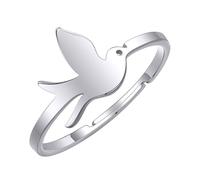 IOETSEUT Anello di Gioielli da Donna Flying Bird Anelli Gioielli da Donna Bella Pace Dell'amore Colomba Anello Animale Regolabile