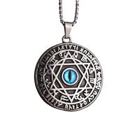 IOETSEUT Donne Catena Collana Uomini Croce Stella di David Occhio del Diavolo Angelo Sigillo Ciondolo Salomone Kabbalah Collana Ebraismo Uomo Amuleto Gioielli Regali per Lui