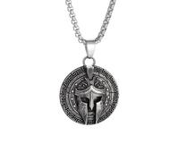 IOETSEUT Mens Collana Croce d'Argento Collana Personalizzata Antico Greco Spartano Guerriero Casco Guerriero Pendente Collana per Gli Uomini Personalizzato Punk Amuleto Gioielli Regalo Il Regalo