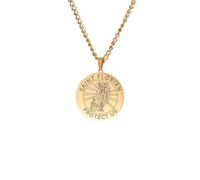 IOETSEUT Mens Collana Croce d'Argento Collana Personalizzata San Floriano Medaglia Amuleto Pendente Collana Uomini Gioielli Religiosi Il Regalo