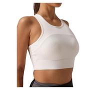 IOEUIWP Canotta da Allenamento con Blocchi di Colore e Coppe Reggiseno Integrate for Un Comfort Sostegno ottimali per Fitness Ginnastica Yoga(White,L)
