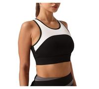 IOEUIWP Canotta da Allenamento con Blocchi di Colore e Coppe Reggiseno Integrate for Un Comfort Sostegno ottimali per Fitness Ginnastica Yoga(Black,L)