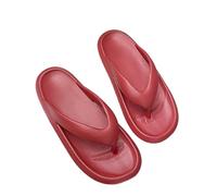 IOEUIWP Classy Flip-Flops, Summer For Beach Couples, Thick-Soled Outer Wear Sandals, Bathroom Bathing Non-Slip Slippers Per interni ed esterni(Burgundy,36-37)