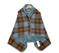 IOEUIWP Coperta in pile indossabile, calda, poncho con bottoni, senza maniche, for donna, mantello avvolgente for un design leggero a quadri per donna e uomo(Color12)