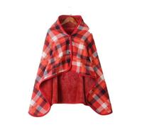IOEUIWP Coperta in pile indossabile, calda, poncho con bottoni, senza maniche, for donna, mantello avvolgente for un design leggero a quadri per donna e uomo(Color4)