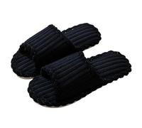 IOEUIWP Couple Open Toe Slippers Men Women Indoor Anti Slip Breathable Silent Bedroom Home Shoes Autumn Winter Spring Per interni ed esterni(Black,38-39)