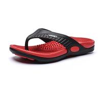 IOEUIWP Flip Flops For Men Summer Breathable Beach Shoes Sandals Luxury Plus Big Size Slippers 46 Per interni ed esterni(Red,44)
