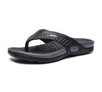 IOEUIWP Flip Flops For Men Summer Breathable Beach Shoes Sandals Luxury Plus Big Size Slippers 46 Per interni ed esterni(Black,45)