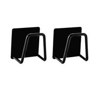 IOEUIWP Ganci autoadesivi in acciaio inox da 2/4 pezzi for la ricarica del telefono, for spugne cucina, for lo scarico lavandino, for l'asciugatura e stoccaggio(2pcs black B)