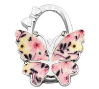 IOEUIWP Gancio da tavolo portatile pieghevole a forma di farfalla for borsetta studente, decorazione for la casa e scrivania per borse in scrivania, ristorante(Color19)