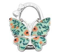 IOEUIWP Gancio da tavolo portatile pieghevole a forma di farfalla for borsetta studente, decorazione for la casa e scrivania per borse in scrivania, ristorante(Color17)