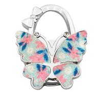 IOEUIWP Gancio da tavolo portatile pieghevole a forma di farfalla for borsetta studente, decorazione for la casa e scrivania per borse in scrivania, ristorante(Color16)